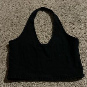 Brandy Melville Black Crop Halter Top